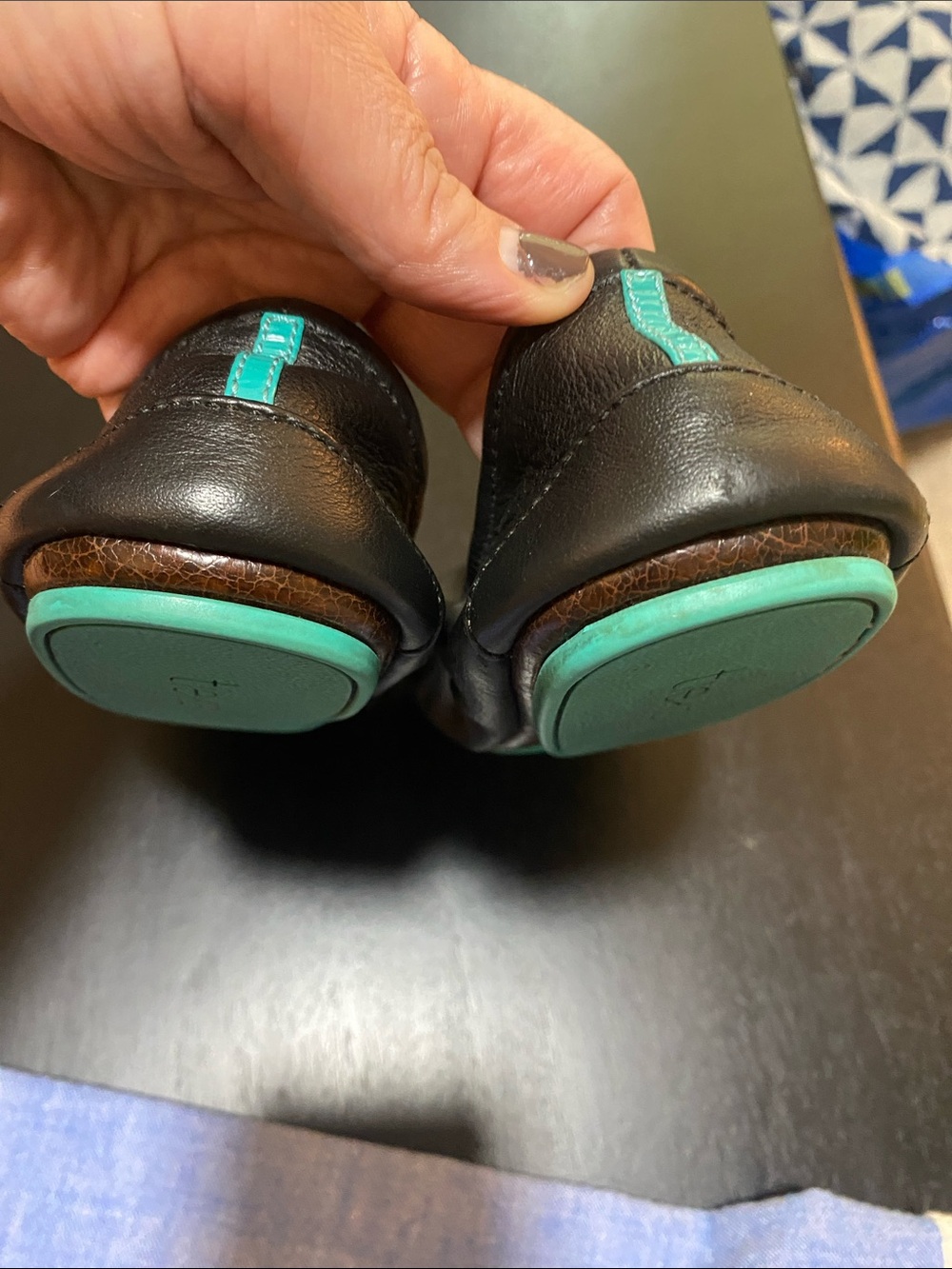 Tieks Black Leather Ballet Flats with Box - Picture 7 of 9